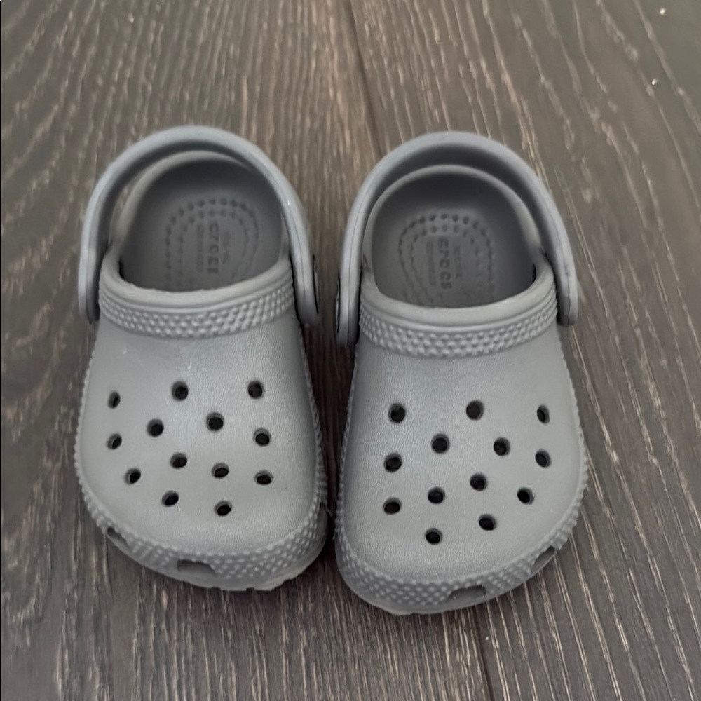 CROCS Gray Sandals with Signature Perforated Design